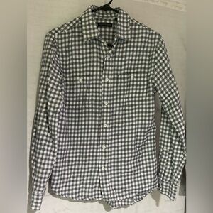 SAKS Fifth avenue men’s black and white checkered button down. Size small